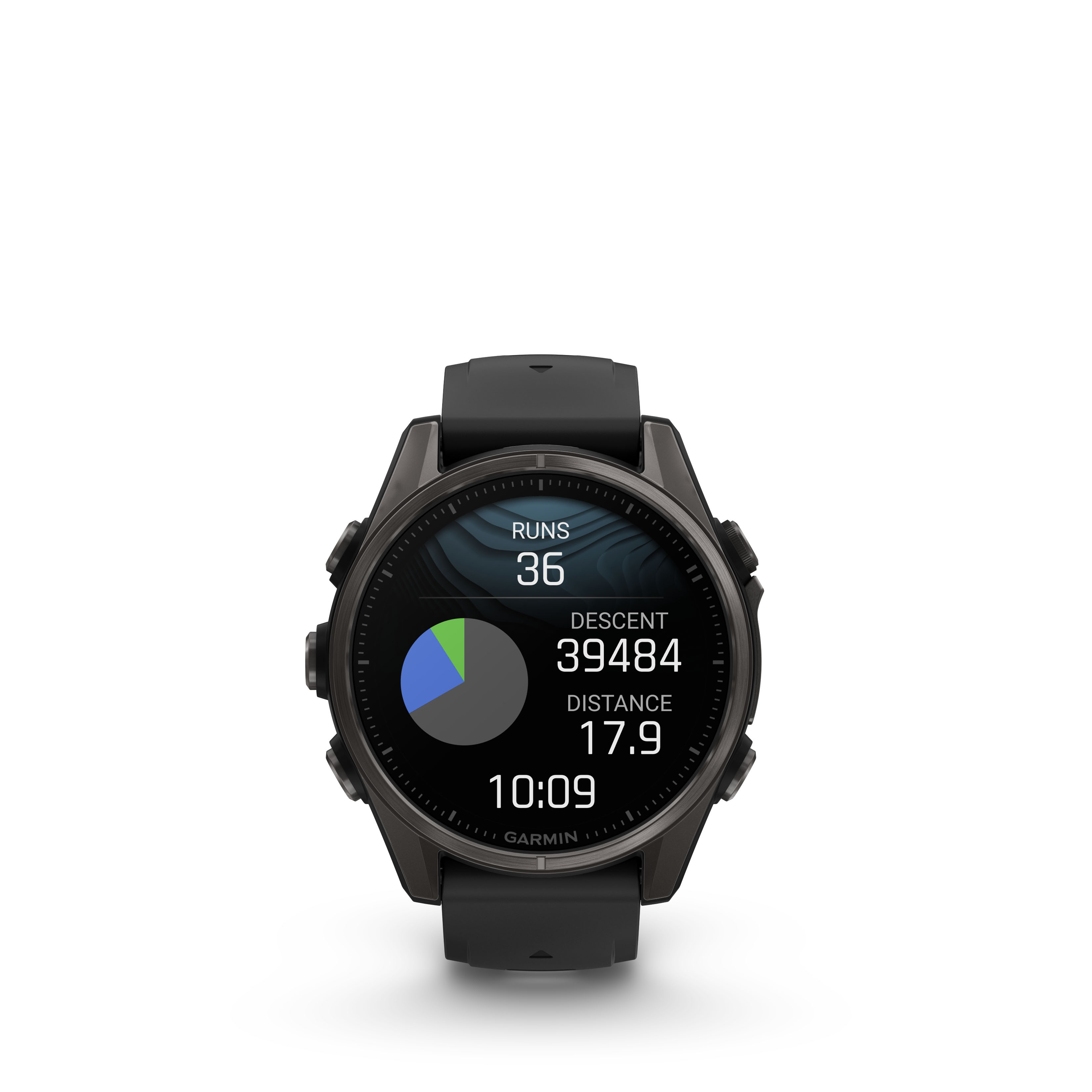 Garmin fenix 8 – 43 mm, AMOLED Sapphire, Carbon grey DLC titanium, Black / Pebble grey silikonový řemínek