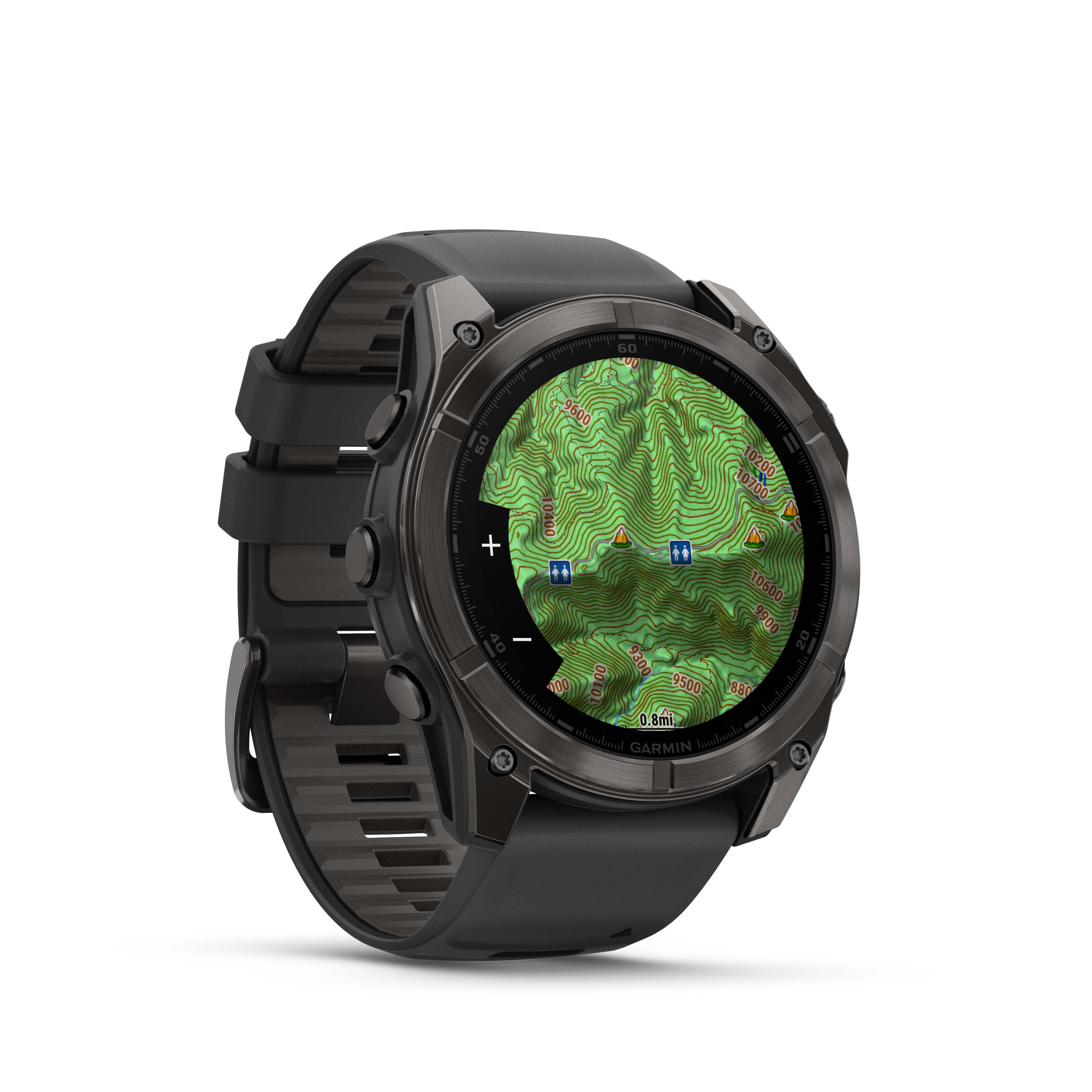 Garmin fenix 8 - 51 mm, AMOLED Sapphire, Carbon Grey DLC, Black/Grey silikonový řemínek