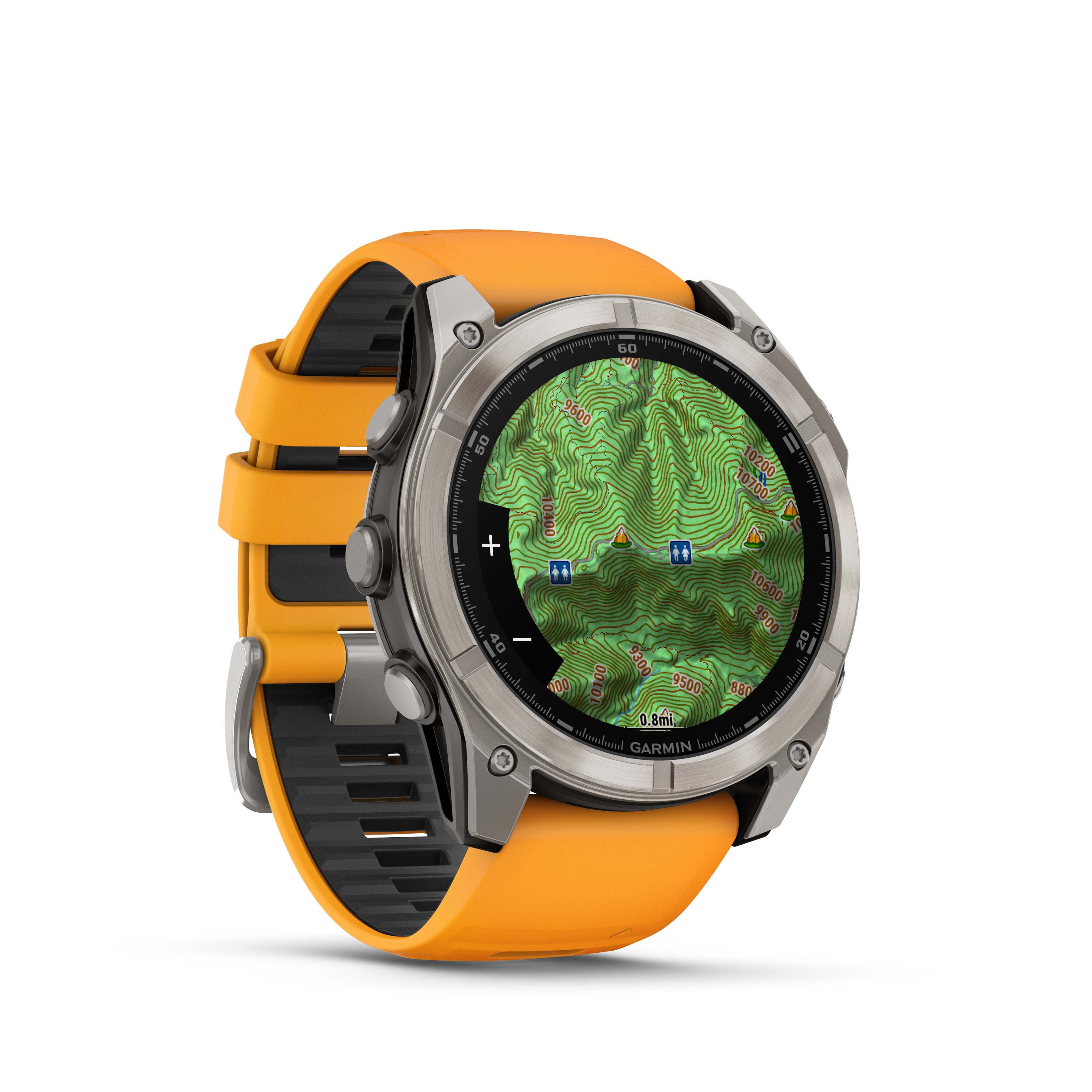 Garmin fenix 8 - 51 mm, AMOLED Sapphire, Titanium, Orange/Graphite silikonový řemínek