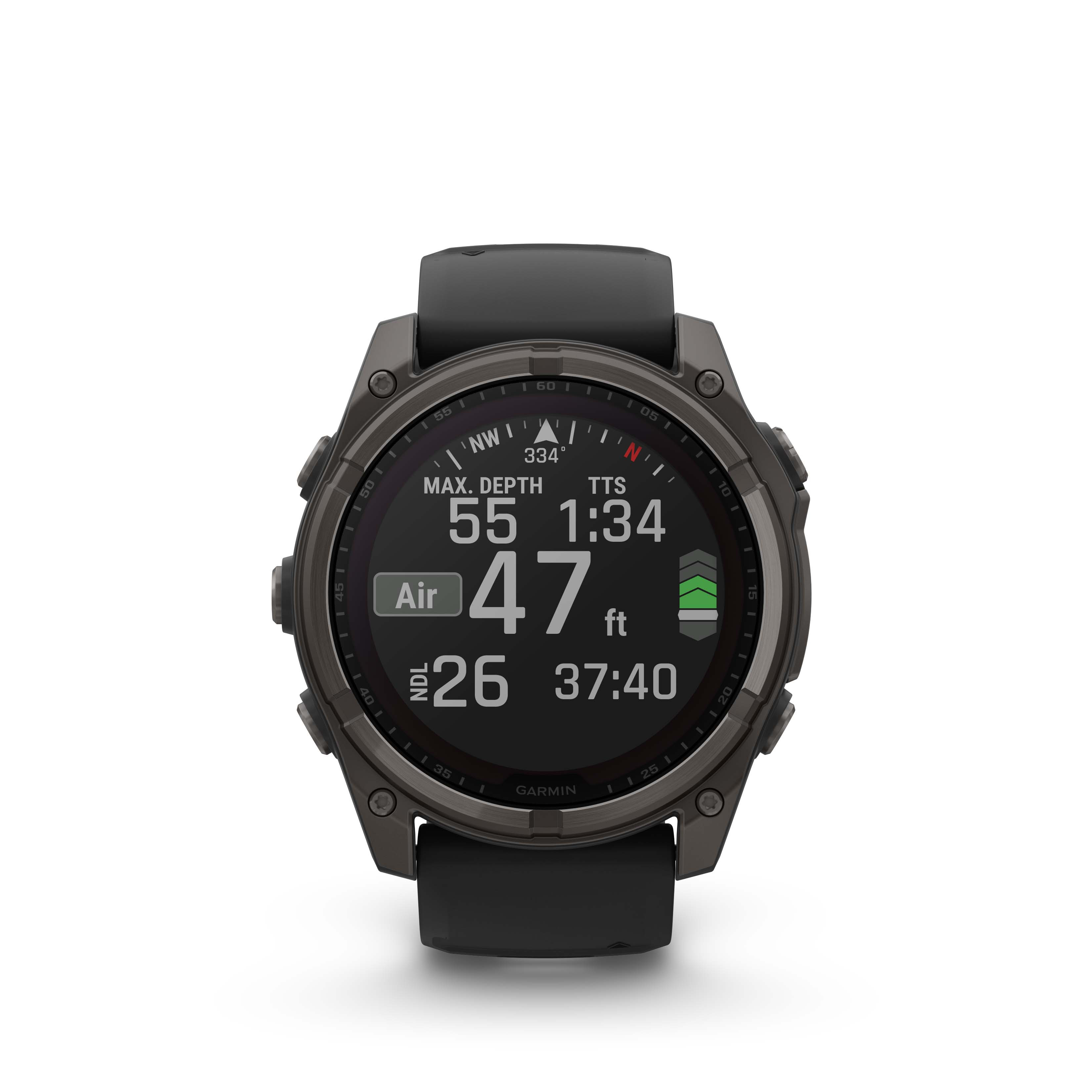 Garmin fenix 8 - 51 mm, Solar Sapphire, Carbon Grey DLC, Black/Grey silikonový řemínek