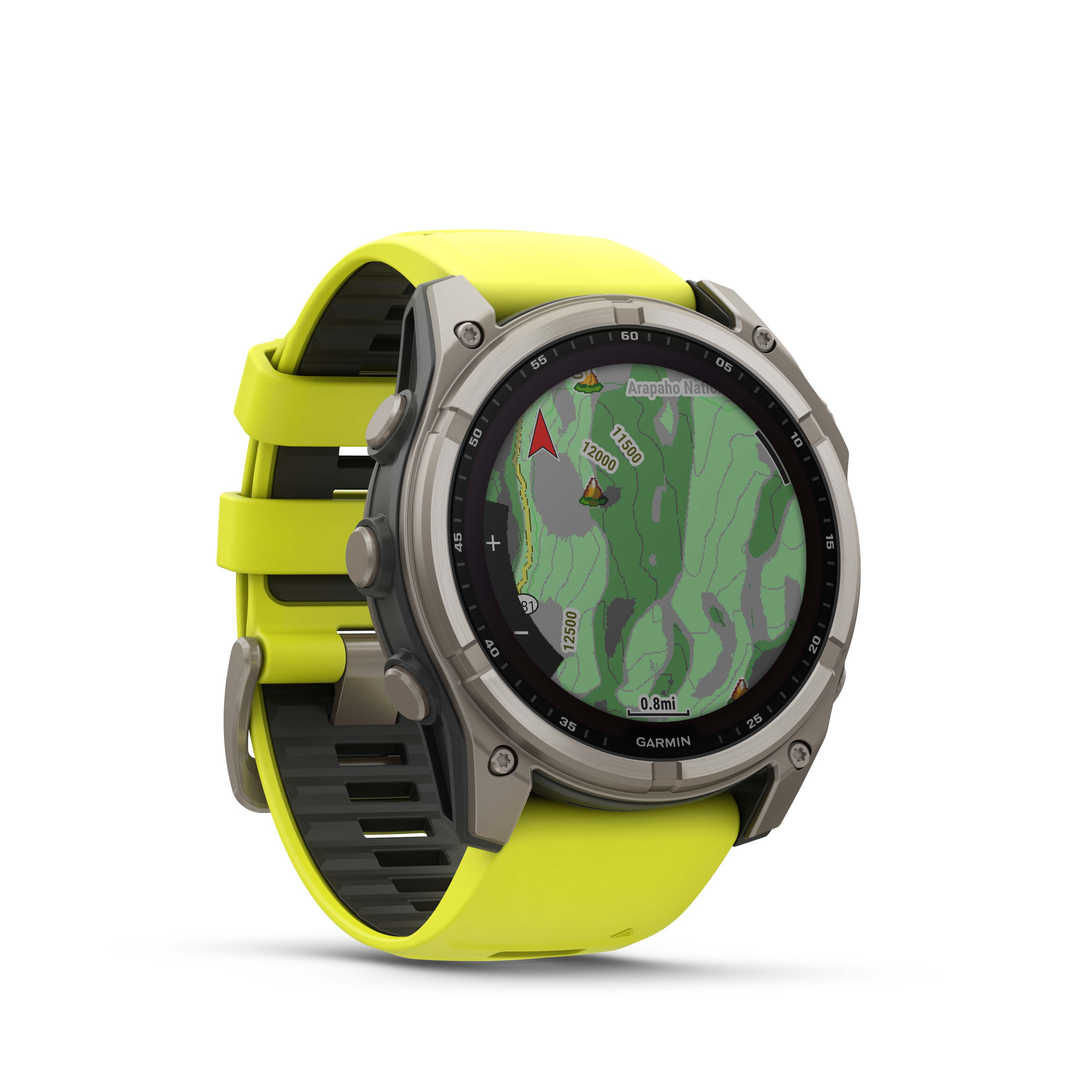 Garmin fenix 8 - 51 mm, Solar Sapphire, Carbon Grey DLC, Yellow/Graphite silikonový řemínek