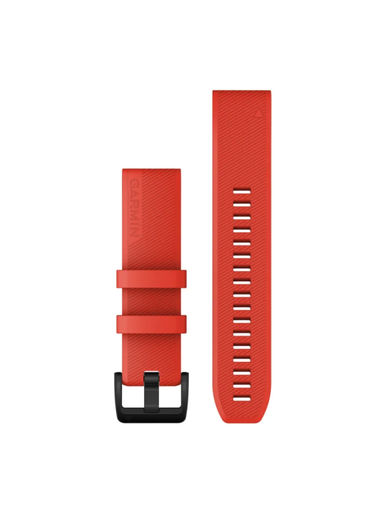 Garmin - řemínek QuickFit 22, silikonový, Laser red, nerezová přezka black 