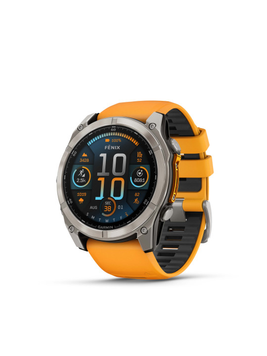 Garmin fenix 8 - 51 mm, AMOLED Sapphire, Titanium, Orange/Graphite silikonový řemínek