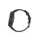 Garmin fenix E - Slate grey steel, černý silikonový řemínek