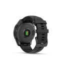 Garmin fenix E - Slate grey steel, černý silikonový řemínek