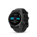 Garmin fenix E - Slate grey steel, černý silikonový řemínek