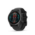 Garmin fenix E - Slate grey steel, černý silikonový řemínek