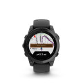 Garmin fenix E - Slate grey steel, černý silikonový řemínek