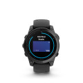 Garmin fenix E - Slate grey steel, černý silikonový řemínek