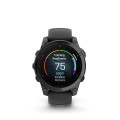 Garmin fenix E - Slate grey steel, černý silikonový řemínek