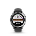 Garmin fenix E - nerezová ocel, černý silikonový řemínek