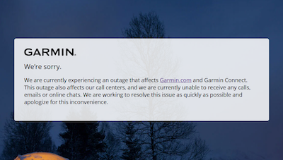 Garmin server down